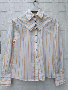 Korean Premium Chic Striped Collared Shirt