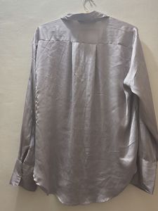 Satin Button-Up Shirt