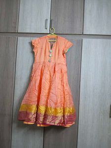 Beautiful Peach Anarkali Kurta margin available to