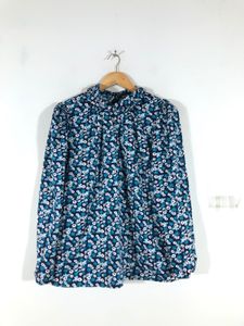 Navy Blue Floral Printed Top (Women’s)