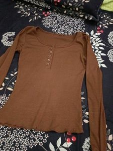 Brown Long Sleeve Top