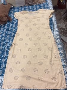 Light Peach Kurta with Sun Print