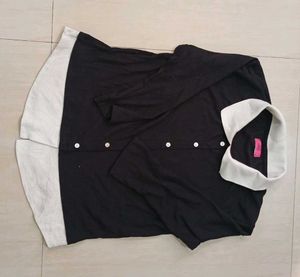 Chic Black &amp; White Button-Down Top