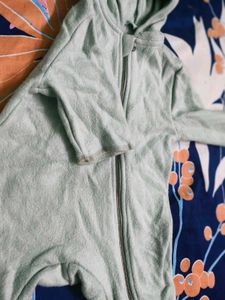 Cozy Hooded Fleece Baby Onesie