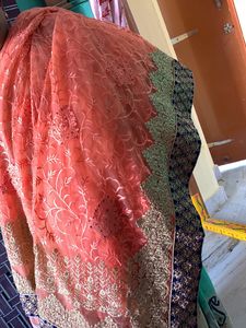 Beautiful Brand New Orange Net Saree