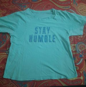 Teal "Stay Humble" Graphic T-Shirt