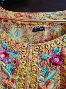 Yellow Printed Kurta Set with Dupatta