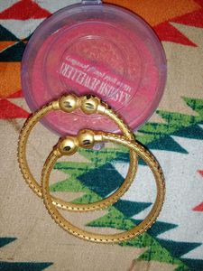 Elegant Gold Textured Bangles Pair