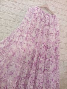 Flowy Floral Tiered Maxi Skirt