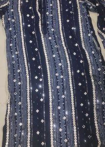 Stunning Navy Blue Sequin Kurta