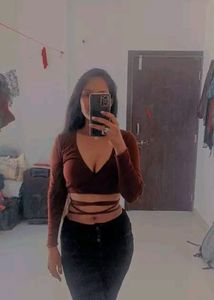 Wrap-Front Ribbed Knit Top
