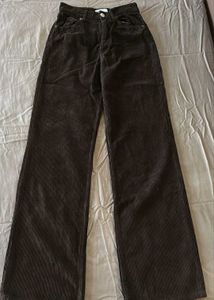 Brown Corduroy Wide Leg Pants
