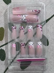 Hello Kitty French Tip Nails