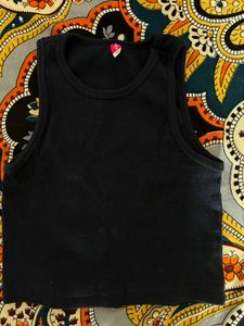 Ribbed Black Tank Top