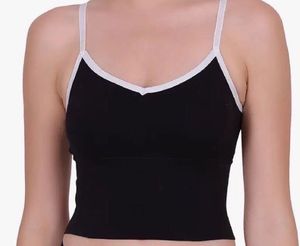 Black Sports Bra with White Trim