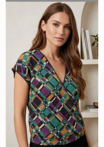 Beautiful Multi Colour  Wrap Top