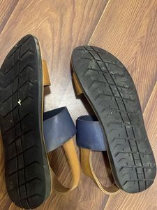 Stylish Two-Tone Leather Sandals