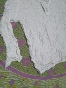 Women's Textured White Long Sleeve Top