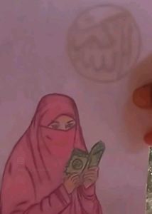 Beautiful Hijab Woman Reading