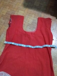 Fire Orange Trim Kurti