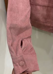 Pink Corduroy Cropped Jacket
