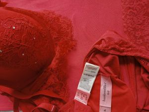 Red Lingerie Set With Camisole