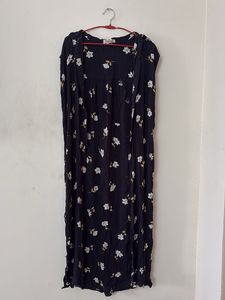 Floral Print Black Shrug