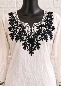 Embroidered White Kurta