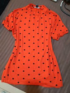 Red orange Polka Dot T-Shirt