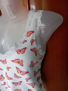 Cute Butterfly Print Cropped Tank Top