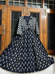 Stylish Navy Blue Printed Kurta
