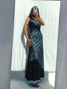 Lace One-Shoulder Maxi Dress