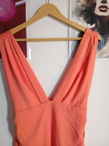 Ruched Orange international Dress