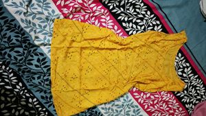 Yellow Sleeveless Kurti