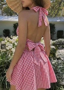 Red Gingham Mini Dress