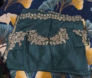 Designer Green Embroidered Saree with Blouse
