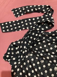 Chic Polka Dot Bow Blouse