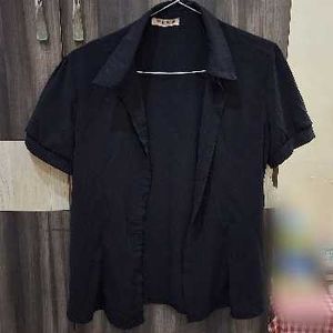black open shirt shrug mesh