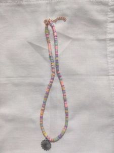 Pastel Beaded Necklace with Charm 🌷