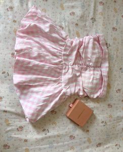 Cute Pink Gingham Puff top