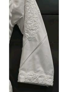 Elegant White Chikankari Short Kurti For Women