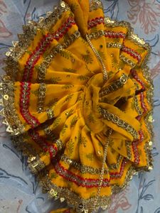 Purple &amp; Gold Krishna Idol Dress