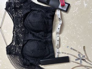BLACK PADDED NET BLOUSE