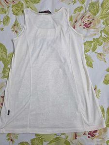 Cream Floral Panel Sleeveless Top