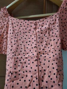 ONLY Peach Polka Dot Puff Sleeve Top 🎀