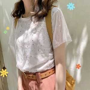 New with tag Sparkly Star Sheer Top