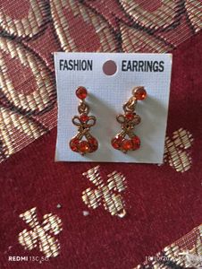 Sparkling Orange Fashion Earrings