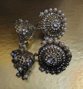 Stunning Jhumka Earrings with Pearls