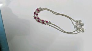 Elegant Anklets with Ruby Accents pure silver