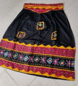 Vintage Black and Red lehenga choli material